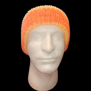 Candy Corn Orange and Cream Knit Beanie